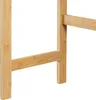 Close-up of the legs and bottom crossbars of a wooden shelving unit. Produktbild-Vorschau
