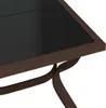 vidaXL Zahradní stůl hnědočerný 140x70x70 cm Ocel a sklo Náhled obrázku produktu 5