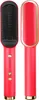 A red hair straightener brush is shown from two angles against a white background. Produktbild-Vorschau