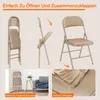 4er Set Klappstühle gepolstert Khaki Kunstleder – bis 204 Produktbild-Vorschau 6