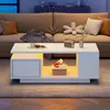 MODFU Couchtisch Weiß Wohnzimmertisch mit Produktbild-Vorschau 2