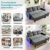 Merax L-Form Schlafsofa mit LED-Beleuchtung, modulares Produktbild-Vorschau 9