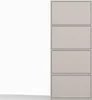 A four-door, four-shelf cabinet in a light beige color, presented against a white background. Anteprima dell’immagine prodotto