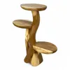 A wooden plant stand with three tiers. Voir les images du produit