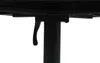 A close-up view of the underside of a black table, focusing on the height adjustment mechanism. Produktbild-Vorschau