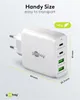 A white Goobay charger with multiple ports, shown with dimensions and weight indicated. Podgląd zdjęcia produktu