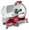 A red HENDI Aufschnittmaschine Profi Line 250 slicer is shown from a slight angle against a white background. Produktbild-Vorschau