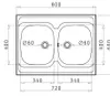 Lavello in acciaio inox Pyramis 80x60 2B Anteprima dell’immagine prodotto 2