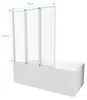 Badewannenaufsatz 125×143 cm, 3-tlg. Faltwand, Weiß, Produktbild-Vorschau 4