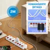 DEWENWILS 6 Fach 2M Mehrfachsteckdose mit 2 USB, 3680W Produktbild-Vorschau 3