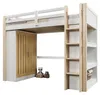 Lit mezzanine 90 x 200 cm avec armoire et étagère, en pin Voir les images du produit 9