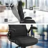 A split image showing a black office chair from different angles, highlighting its features. Produktbild-Vorschau
