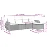 5-tlg. Garten-Sofagarnitur mit Kissen Beige Poly Rattan Produktbild-Vorschau 3