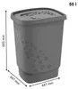 Rotho Wäschesammler Flowers, 55 l anthrazit Produktbild-Vorschau 4