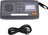 A solar radio and its charging cable are shown against a white background. Produktbild-Vorschau