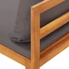 Gartenbank mit Tisch & Dunkelgrauen Kissen Massivholz Produktbild-Vorschau 7