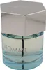 Runder Glasflakon von Yves Saint Laurent mit silbernem, sechseckigem Deckel und hellblauer Cologne-Bleue-Flüssigkeit. Náhled obrázku produktu
