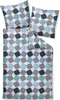 A set of bedding with a geometric pattern is laid out flat. Produktbild-Vorschau