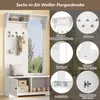 A collage of images showcasing a white hallway wardrobe with various features. Produktbild-Vorschau
