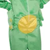 A close-up view of a green frog costume with a yellow belly. Produktbild-Vorschau