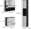 Badmöbel-Set Vicco Edge Schwarz 3 Teile, mit Hochschrank, Produktbild-Vorschau 3