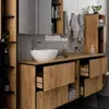 Badezimmer-Hängeschrank VAMI Craft Eiche, Schwarz 1 Tür 3 Produktbild-Vorschau 11
