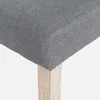 A close-up view of the corner of a chair seat and one of its legs. Produktbild-Vorschau