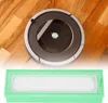 A robot vacuum cleaner on a wooden floor above a replacement filter. Produktbild-Vorschau