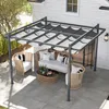 An outdoor patio scene with a pergola and seating area. Produktbild-Vorschau
