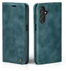 A teal flip case for a Samsung Galaxy A05s phone is shown from two angles. Produktbild-Vorschau