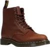 A single brown Dr. Martens boot is shown against a white background. Produktbild-Vorschau
