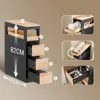 SoBuy Mobiletto portarotolo con ruote mobili Nero e legno Anteprima dell’immagine prodotto 6