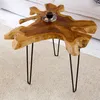 Einzigartiger Beistelltisch WILD 60cm Teakholz Massivholz Produktbild-Vorschau 1