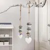 2 suspensions décoratives "Cœur de pierre", gris + blanc, Voir les images du produit 1
