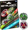 A product package for Beyblade X toys, with two Beyblades displayed outside the package. Anteprima dell’immagine prodotto