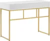 BELIANI Schreibtisch Weiß /Gold aus MDF-Platte Produktbild-Vorschau 8