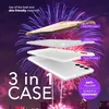An exploded view of a phone case with fireworks in the background. Produktbild-Vorschau