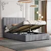 Boxspringbed 140 x 200 met fluwele bekleding, hydraulisch – Productafbeelding-voorbeeld 1