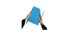 Hands holding a blue folder. Produktbild-Vorschau