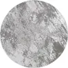 A round rug with a distressed, abstract pattern in shades of gray and white. Anteprima dell’immagine prodotto