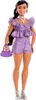 Bambola Barbie con top e pantaloncini viola glitterati Anteprima dell’immagine prodotto 3