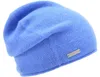 Seeberger Strickmütze-Beanie aus 100% Kaschmir mit Rollrand in blau