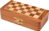 A closed wooden chess box with a chessboard pattern on the lid. Podgląd zdjęcia produktu
