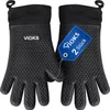 Ofenhandschuhe 2x Backhandschuhe Topfhandschuhe Schwarz Produktbild-Vorschau 1