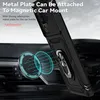 A black phone case with a ring holder is shown attached to a magnetic car mount inside a car. Produktbild-Vorschau