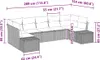 Gartensofa-set mit Kissen 7 pcs Hellgrau Poly-Rattan Produktbild-Vorschau 8