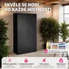 Skříňka se 6 přihrádkami a tyčí na oblečení - černá, 80 cm Náhled obrázku produktu 3