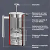 VonShef Caffettiera a Pressa Francese da 12 Tazze, 1,5 L, Anteprima dell’immagine prodotto 2