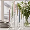 LED Kerze 2er Set Batterie + Timer flackernd hellgrün H Produktbild-Vorschau 7