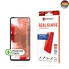 A product shot of a screen protector packaging and the screen protector on a phone. Anteprima dell’immagine prodotto